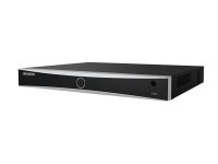 Marchio: HIKVISION. Articolo: DS-7732NXI-I4/16P/4S. NVR SERIE 77 ACUSENSE, 32CH/1*HDD 2TB VIDEO.NVR 32 ingressi IP con 16 Porte POE. Risoluzione dei canali IP sino a 12Mpixel ,banda totale 456 Mbps ,Formati H.265+/H.265/H.264/H.264+, Supporta 1 uscita audio/1 ingresso audio, Supporta 16 ingressi d'allarme/4 uscita, canale voice talk, supporta 1 uscita video HDMI (4K), 1 uscita video VGA (FullHD), 1 uscita video HDMI (FullHD), 1 uscita video CVBS, 2 × USB 2.0, 1 x USB 3.0, Scheda di rete 2 * Ethernet 10/100/1000 Mbps, web server multibrowser, sino a 4HDD SATA da 8TB cadauno, alimentatore 100 a 240VAC, consumo 300W, temperatura di esercizio da -10°C a +55°C. Playback sincronizzato 16ch. Smart Features: Line Crossing, Intrusion Detection, Smart Search, Smart Playback. Deep Learning: 4ch Human&Vehicle Detection/Search. 1HDD DA 2TB INCLUSO (SPECIFICO PER APPLICAZIONI DI VIDEOSORVEGLIANZA) INSERITO A BUNDLE