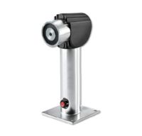 Marchio: ARITECH. Articolo: FE260-325. Elettromagnete per montaggio a pavimento o parete con staffa regolabile di 325mm. Completo di controplacca fissa e di pulsante di sblocco. Alimentazione a 24Vcc con forza di tenuta di 400N ed assorbimento di 1,6 W. Protezione IP42. Certificato EN1155