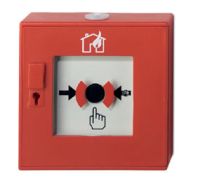 Marchio: ARITECH. Articolo: DM865. Avvisatore manuale di colore rosso tipo B a duplice azione per allarme manuale. Necessita di attrezzo per la rottura del vetro.