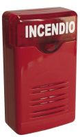 Marchio: COOPER. Articolo: O-FS24. SIRENA PIEZOELETTRICA ROSSA CON LAMPADA LED