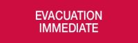 Marchio: COOPER. Articolo: CSA08671. Diciture per pannello serie 5000. Francese. EVACUATION IMMEDIATE