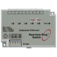 Marchio: NOTIFIER. Articolo: ET-5RS1-E1. Switch per reti Ethernet con configurazione ad anello chiuso. 5 Porte RJ-45, alimentazione 10-32Vcc con backup, uscita di segnalazione guasto comunicazione.