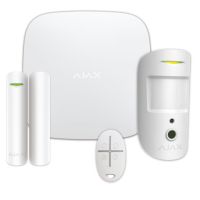 Marchio: AJAX. Articolo: Hub-2 Kit. Kit colore bianco composto da: 1 unità centrale Hub-2 (GSM + Ethernet), 1 rivelatore MotionCam, 1 contatto magnetico per porte e finestre DoorProtect, 1 telecomando SpaceControl 