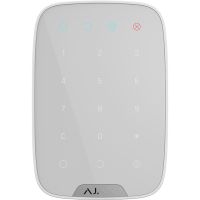 Marchio: AJAX. Articolo: KEYPAD. KeyPadTastiera a sfioramento senza fili bidirezionale colore biancoCARATTERISTICHE TECNICHEColore: biancoTipo di dispositivo: senza filiUtilizzo: in internoIndicazione di statoInserimento rapido con 1 bottoneCodice duress per inviaio allarme silenzioso a una centrale di monitoraggioTipo di batteria: 4 x batterie AAAIndicatore di batteria: SiDurata della batteria: fino a 2 anniProtezione antimanomissione: disponibilePotenza segnale radio: 20mWProtocollo di comunicazione Jeweller 868MHzDistanza max. fra tatsiera e Hub: fino a 1.700 metri (in area libera)Dimensioni: mm 150 х 102.5 х 13.2Peso: g 172