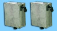 Marchio: CIAS. Articolo: PALINOX-SD. Coppia di scatole di derivazione in acciaio inox (185x230x100mm) con guida DIN e predisposizione per alloggiamento trasformatore TR 30. Peso: 4,6 Kg.