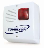 Marchio: COMBIVOX. Articolo: SIRENA BUS COMBIVOX. Sirena per esterno auto-alimentata su BUS485 per il collegamento con le centrali Combivox AMICA 64, ELISA 8, ELISA 24. Lampeggiante a led ad alta luminosità. Configurazione dei parametri relativamente a: tono (fino a 8 diverse modalità sonore) e temporizzazioni, aree associabili per allarmi e inserimenti/disinserimenti, attivazione in modalità sonora e/o lampeggiante per evento di allarme e inserimenti/disinserimenti tramite radiocomando o a chiave esterna, rilevamento e avviso sonoro e/o tramite lampeggiante di zona aperta in caso di inserimento da radiocomando. Circuito di controllo dello stato di ricarica della batteria con possibilità di segnalazione sonora e/o silenziosa (tramite messaggio in fonia e/o SMS). Doppio Tamper Reed magnetico antiapertura e antistrappo. Circuito elettronico protetto tramite tropicalizzazione in resina ad immersione. Doppio contenitore in acciaio 10/10 zincato e verniciato in poliestere e in ABS verniciato grigio. Con anti-schiuma.