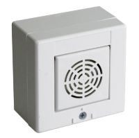 Marchio: COOPER. Articolo: 2460-B. Avvisatore acustico per interni; Compatto e dal basso consumo; Materiale contenitore: termoplastico colore bianco;Alimentazione da 3 a 24 Vcc – consumo 15 mA @ 12 • Vcc, 27 mA @ 24 Vcc; Suono pulsante 3200 Hz 0,25s ON/0,25s OFF; 98 dB @ 12 Vcc – 105 dB @ 24 Vcc a 1 m; Connessioni a filo; Temperatura di funzionamento: -20°C ÷ +60°C 