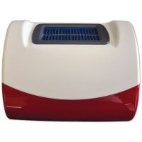 Marchio: DIAS. Articolo: SAE16SH . Sirena elettronica auto-alimentata per esterno completa di lampeggiatore allo Xenon, senza fili. Alimentazione ad energia solare. Incorpora pannello solare per ricarica accumulatore e ricevitore radio per attivazione sirena. Protetta contro manomissione e schiuma. Custodia in policarbonato, partenza sonora 110dB. Fornita completa di accumulatore 6V 1.2Ah e di trasmettitore TX-16 per l’attivazione, da installare in centrale.