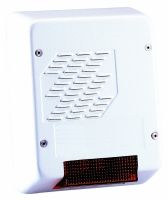 Marchio: DOMOTEC. Articolo: DSA90CL-N (neutra). Sirena autoalimentata 12 Vcc con coperchio in lamiera verniciata con griglia metallica di protezione.Caratteristiche• Fondo in plastica con coperchio in lamiera verniciata• Griglia metallica di protezione• Potenza acustica 107 db a 3m• Flash con lampada a filamento• Tamper antiapertura ed antistrappo• In assenza di controllo da centrale limitazione tempo suonataselezionabile 2/9 minuti• Uscita segnalazione anomalie: batteria bassa, fusibile, lampada.• Funzione contacicli selezionabile• Blocco positivo• Protezione e segnalazione inversione polarità• Protezione IP34• Circuito tropicalizzato• Alloggiamento batteria 12V 2 Ah• Dimensioni: mm 210x265x90