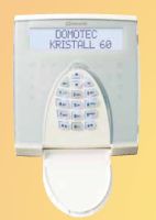 Marchio: DOMOTEC. Articolo: KRISTALL 60. Tastiera LCD. Le tastiere di programmazione e comando KRISTALL 60 rappresentano una innovazione tecnica dal design unico nel suo genere, le nuove console di comando KRISTALL, apportano ai sistemi MICRAPLUS e MICRAPRO un importante aggiornamento tecnico ed estetico. E' possibile sostituire o aggiungere alle tastiere DTS60 le nuove console KRISTALL 60, offrendo un ricambio innovativo anche agli impianti esistenti.Caratteristiche• Per MICRAPLUS/xx e MICRAPRO/xx evolution• Design KRISTALL• Sfondo sostituibile con frontali KOLOR 60• Alimentazione e Collegamento sul BUS RS485 a 4 fili• Display retro illuminato bianco 2x16 caratteri grandi• LED impianto inserito • LED programma tecnico• LED memoria • LED anomalia• LED autoinserimento • LED manutenzione• Tamper antiapertura e antistrappo• Montaggio su parete o scatola 2/3 moduli incasso• Livella a bolla d’aria incorporata - ingresso canalina 20x10• Dimensioni mm: 135x155x28