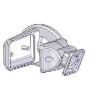 Marchio: ELKRON. Articolo: SNODO. Consente il montaggio ad angolo e a soffitto con possibilità del la regolazione dell’orientamento.