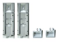 Marchio: OPTEX. Articolo: MP-4. Kit per fissaggio in colonna, composto da 2 piastre metalliche per fissaggio gruppi ottici e da 2 contatti antiapertura.