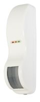 Marchio: POLITEC. Articolo: NAT SENSOR. Mini sensore doppia tecnologia a tenda con portata variabile da 1 a 12mt IP 65, completo di staffa a L per montaggio a parete.
