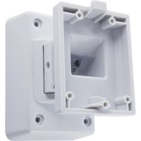 Marchio: PYRONIX. Articolo: XD-WALLBRACKET. Staffa a muro per la gamma di rivelatori XD. Sposta di 45° a sinistra o a destra il rivelatore (90° in totale). Regola l'inclinazione del rivelatore (sù o giù) per ottenere la copertura ottimale. Compatibile con tutti i rivelatori XD cablati e wireless. Policarbonato di alto spessore.