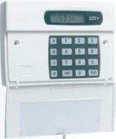 Marchio: SCANTRONIC. Articolo: SD1-EUR. Combinatore telefonico PSTN a sintesi vocale, dotato di tastiera LCD 8 caratteri, 3 ingressi (1 messaggio principale + 3 secondari di allarme) 4 numeri telefonici, 1 uscita O.C. attivabile da eventi interni (NO da remoto), alimentaz.12Vcc, assorb.35 mA, dimensioni 150(L) x 104(H) x 30(P) mm.