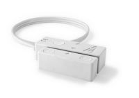 Marchio: TSEC. Articolo: CLH-300-W. Contatto CLIC serie H300, NC, tappi coprivite, cavetto 2m, 4 conduttori, tamper passante, stagno. Bianco.