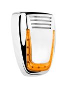 Marchio: VENITEM. Articolo: 20200163. Sirena autoalimentata a 13.8 Vdc con lampeggiante a led. Mose L cromo lucido cal. Arancio.