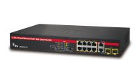 Marchio: ARITECH. Articolo: ES2402-8P-2C. Economy 8-port Fast Ethernet Websmart Switch with 802.3at PoE+ and 2-port Gigabit TP SFP combo ports (125W PoE Budget)