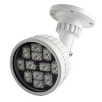 Marchio: DIERRETVCC. Articolo: vh-ir100. Lampada ad illuminazione infrarossa -  Distanza illuminazione 100 m - Apertura 60º - 12 LEDs de 850 nm Ø10 - Esteriore (IP66) - Include fotocellula di controllo (ON<10 Lux)