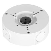 Marchio: DIERRETVCC. Articolo: VH-PFA130-E. Scatola di connessione per telecamere bullet - Metallico - 41 mm (Al) x 124 mm (diametro base) - Permette di posizionare l'alimentatore al suo interno e passaggio interno cavi - Montaggio a parete - Consultare la pagina web per le dimensioni dei fori, per la compatibilità con le telecamere bullet