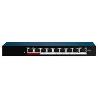 Marchio: DIERRETVCC. Articolo: VH-SF-SW0908POE-60. Safire - Switch da tavolo - 8 porte RJ45 10/100 Mbps + 1 Uplink Port 10/100 Mbps - 8 porte PoE (porte 1~8) - Supporta alimentazione PoE fino a 58W in totale per tutte le porte - Compatibile con PoE IEEE802.3af/at