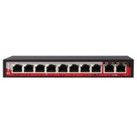 Marchio: DIERRETVCC. Articolo: VH-SF-SW1008POE-G-96. Safire - Switch da tavolo - 8 porte RJ45 10/100/1000 Mbps + 2 Uplink Port 10/100/1000 Mbps - Gigabit in tutti le porte auto-negoziabili - 8 Porte PoE/PoE+ (porte 1~8) ) - Supporta alimentazione PoE fino a 96W in totale per tutte le porte - Compatibile con PoE IEEE802.3af/at - Supporta AI VLAN, AI PoE, AI Extend y AI QOS