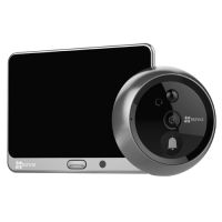 Marchio: DIERRETVCC. Articolo: VH-EZ-CS-DP1-A0-4A1WPFBSR. Ezviz - Spioncino e campanello  intelligente Wifi con monitor a batteria - 1080p (1920x1080) - Lente grandangolare 2.2 mm (124º) - Visione notturna IR 3 m - Wifi IEEE 802.11b/g/n - Rilevamento di presenza PIR e riconoscimento di persone - Audio bidirezionale di qualità - Schermo touch 4.3