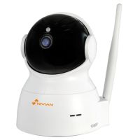 Marchio: DIERRETVCC. Articolo: VH-ONV536. Nivian - Telecamera IP - 2Mpx CMOS Sensor - 1080p (1920x1080) - Lente 3.6 mm - 4 LED Distanza 7 m - Compressione H.264 - RJ-45 10/100 BaseT - Wifi IEEE 802.11b/g - Movimento verticale ed orizzontale controllabile da remoto - Audio bidirezionale con microfono e speaker inlusi - IR CUT - Registrazione su scheda SD - Installazione Plug&Play mediante lettura codice QR - Compatibile con ONVIF