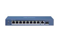 Marchio: HIKVISION. Articolo: DS-3E0510P-E/M. Lo switch DS-3E0510P-E / M è uno switch di rete PoE di livello 2,fornendo porte PoE 8 × Gigabit, 1 porta RJ45 Gigabit e 1 ×Porta in fibra ottica Gigabit SFP. Oltre alle alte prestazioniaccesso, lo switch fornisce tecnologia avanzata di alimentazione PoE agarantire il caricamento stabile in rete dei dati adattativi.8 porte GigE Gigabit PoE, 1 porta Gigabit RJ45, 1 porta Gigabit SFP in fibra ottica.Standard IEEE 802.3at / af.Standard IEEE 802.3, IEEE 802.3u, IEEE 802.3x, IEEE 802.3ab e IEEE 802.3z.6 sovratensioni KV per porte PoE.Gestione dell’alimentazione PoE.Accesso alla rete Gigabit.Progettazione di avanzamento e non blocco della velocità del filo.Commutazione store-and-forward.Calotta in metallo solido ad alta resistenza.Design affidabile senza ventole.
